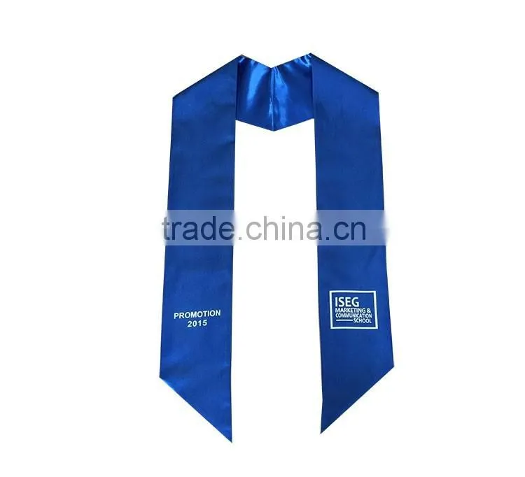 Royal blue imprinted shiny satin plain stoles