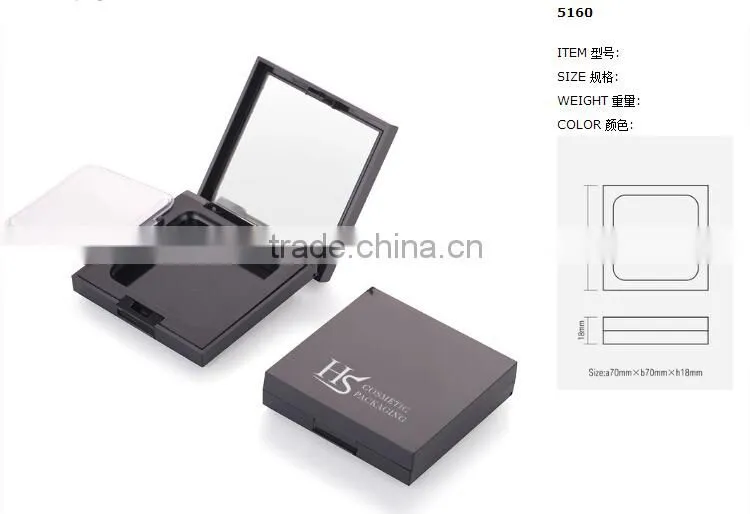 Hot sale empty foundation powder square cases with mirror