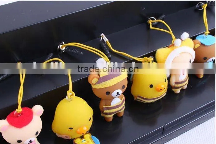 Eco-friendly Custom Girls 3D Cartoon silicone cell phone charms