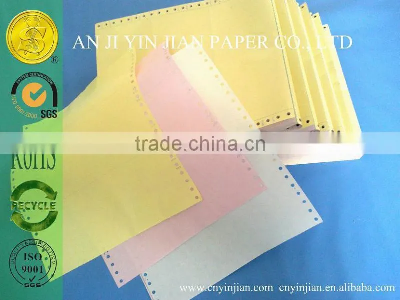 High Quality computer continuous paper ncr copy paper computer continuous 3-ply carbonless paper