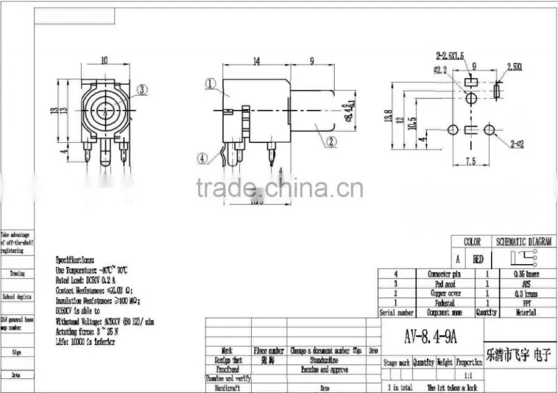 Single hole with 3 pin clamp av socket Best quality