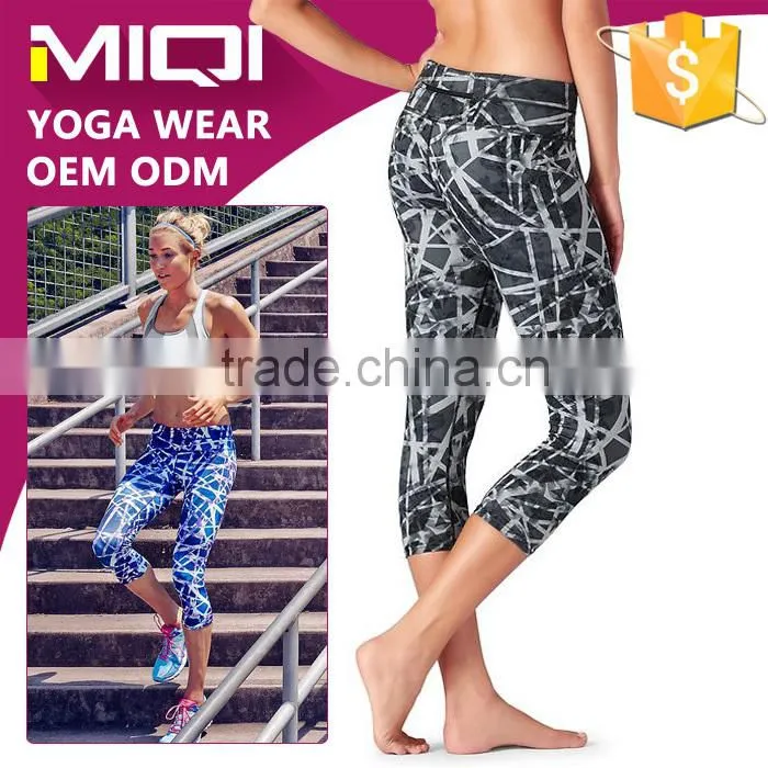 2016 cheap wholesale ladies capri pants nylon spandex women sexy running yoga pants