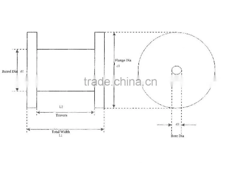 PC reels for wire and cable empty plastic bobbin 170mm diameter