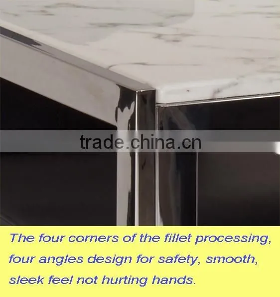 heavy-duty marble dining table with stainless steel dining table design
