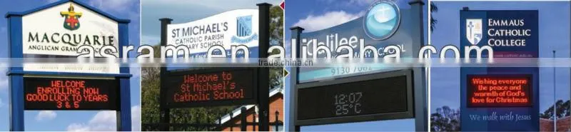 Canada---Programmable DIP moving message panel red outdoor p16/p20/p12/p10 single color led sign display screen board