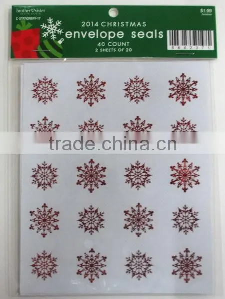 2014 Christmas sticker with snowflake design
