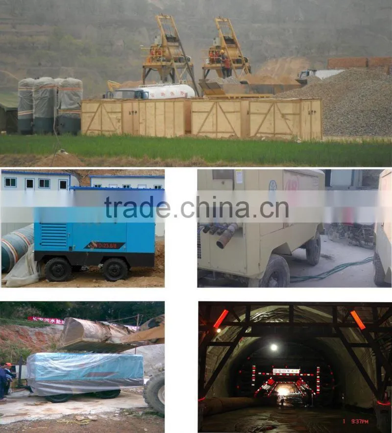 Mobile diesel rotary screw cement trailer compressor
