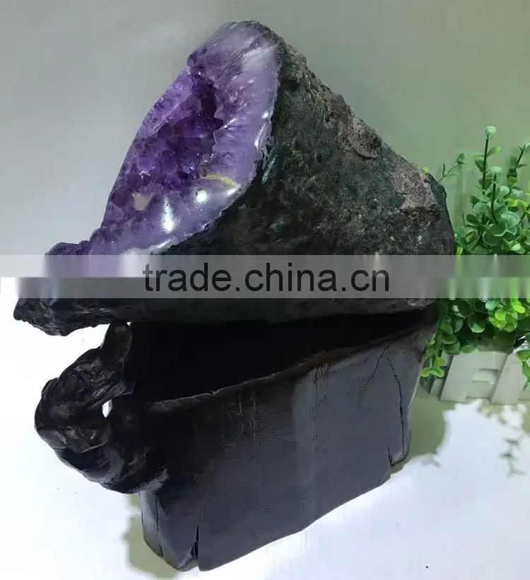 7.9kg Natural Uruguay Amethyst Geodes Purple Quartz Crystal Cluster for Gift