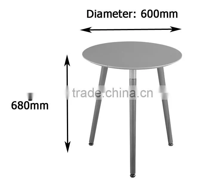 Modern white round MDF restaurant dining side table B008