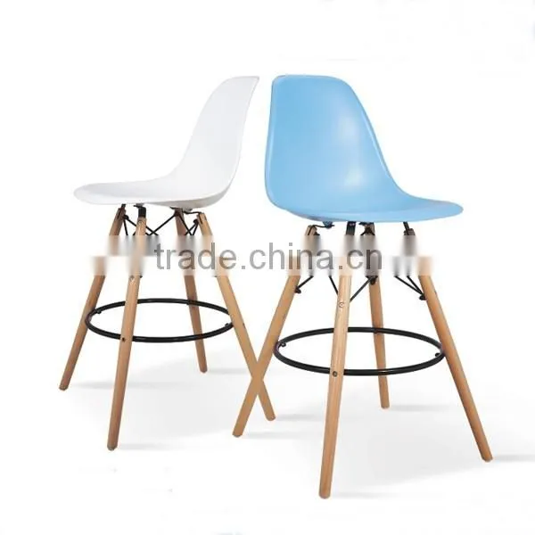 bar chair plastic chair wood leg