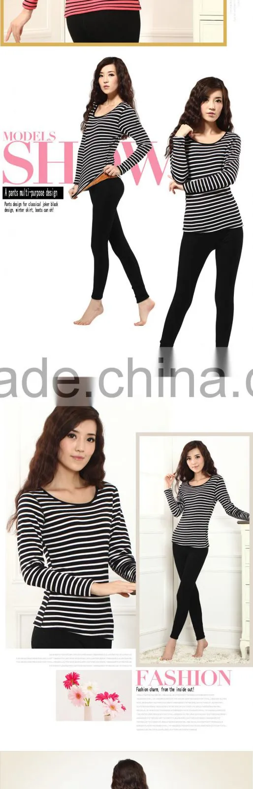Custom Woman's Clothes ladies sexy Thermal underwear made in china