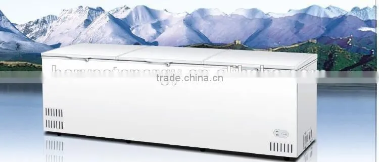 CE CB SONCAP SASO new modern home appliance single/two top open door single temperature chest freezer with led light inside