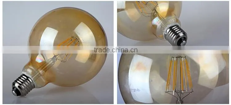 New product led bulb light G125 filament led light E27 golden color dimmable