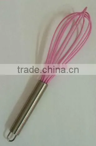 Colorful Silicone Egg Whisk With Stainless Steel Handle