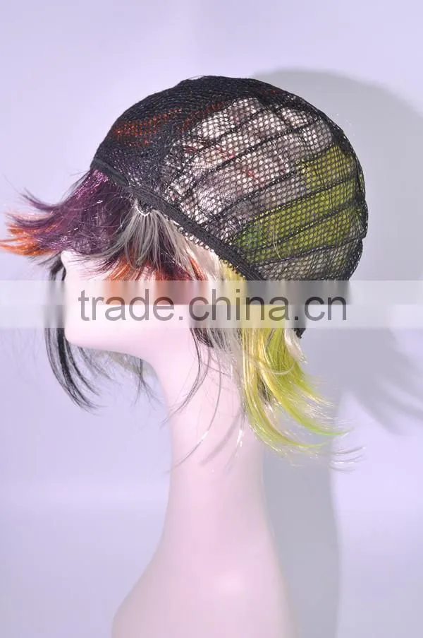 A022 factory colorful short bob hair wigs, synthetic hair cosplay/ party wigs in stock wholesale