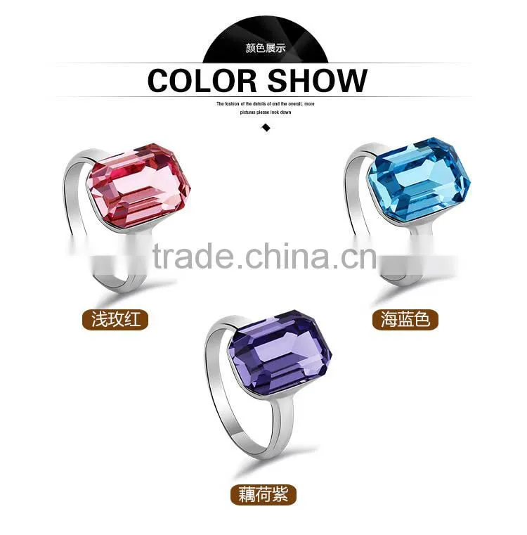 Fashion rose rings made with Crystal jewerly 40106