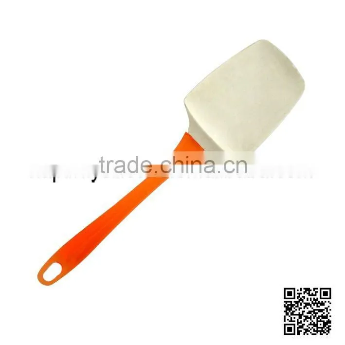 All purpose kitchen tool silicone turner with transparent plastic handle