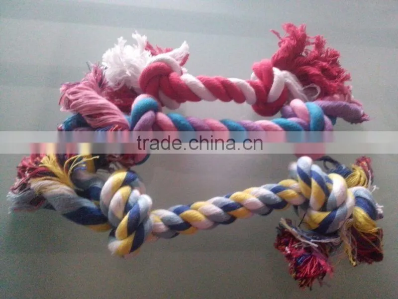 hot sale two Knots Cotton Rope Strengthen wholesale dog toys