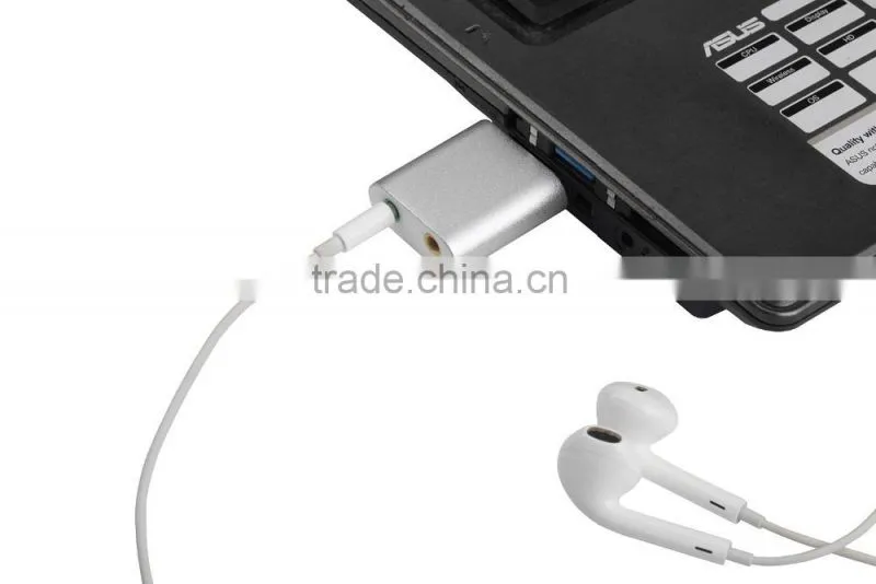 Greeting card sound to 3D Virtual Audio suond card Aadapter 7.1 CH with 3.5mm Stereo Headphone/Speaker and Mono Microphone Jacs