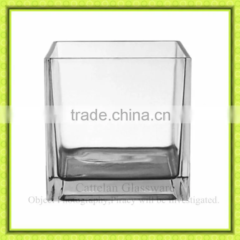 Table centerpeice,clear square glass flower vases,11.5*11.5cm size of glass container
