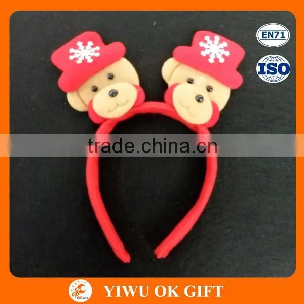 Bear ears fabric headband for wholesale/ christmas promotional party happy headband