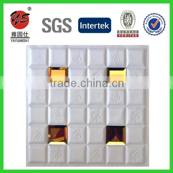 Home Decorative PU Faux 3D Leather Wall Panel 40x40cm