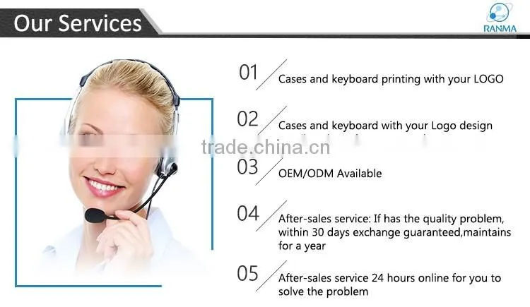 Trade Assurance pu leather tablet pc case with keyboard and touchpad