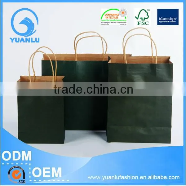 HOT new year colorful cheap kraft paper bags with handles wholesale