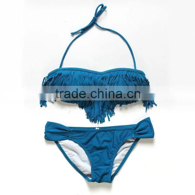Latest Highly Elastic In Stock Women Tassel Bikini Swimwear