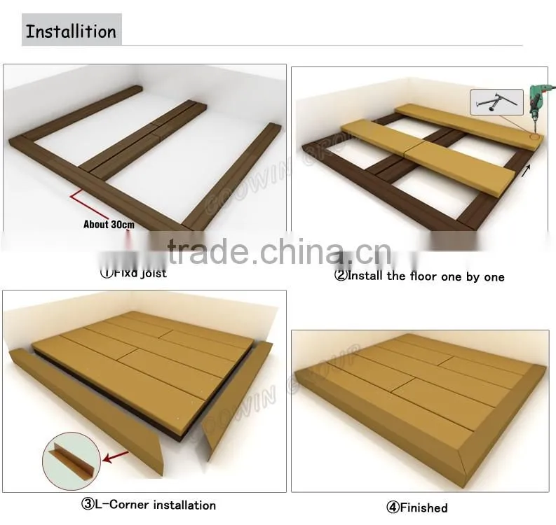 WPC solid hotel wood floor