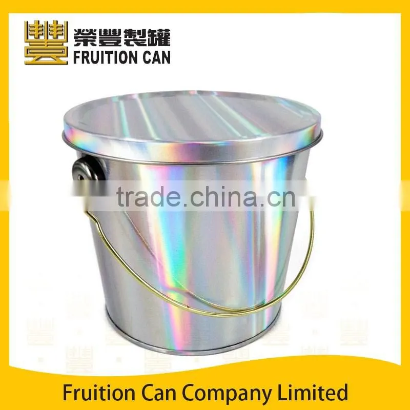 Halographic Bucket Tin with Lid