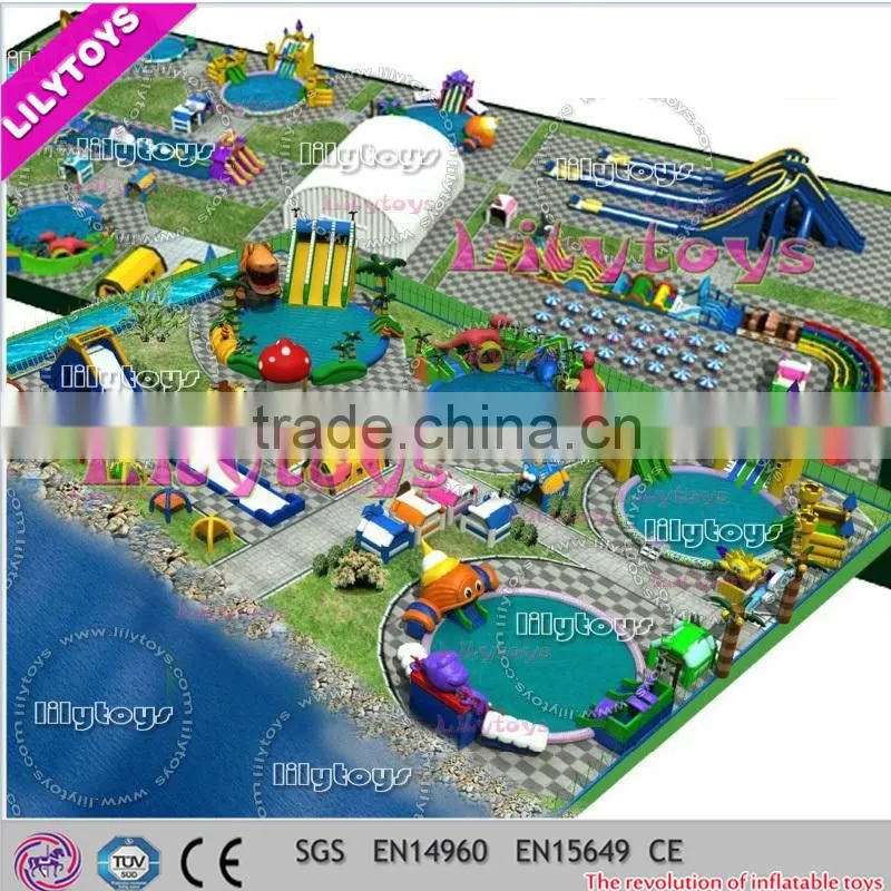 giant water park inflatable commercial water park, costumized giant water park , water games playground