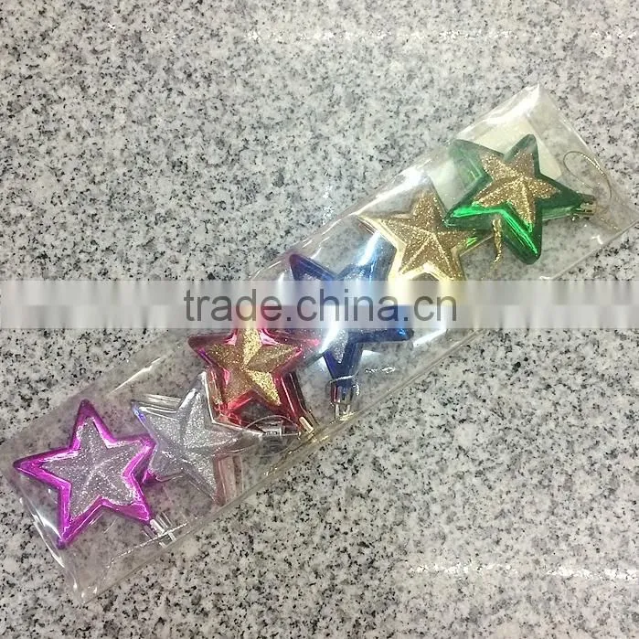 New design fashionable plastic christmas ornament star for sale