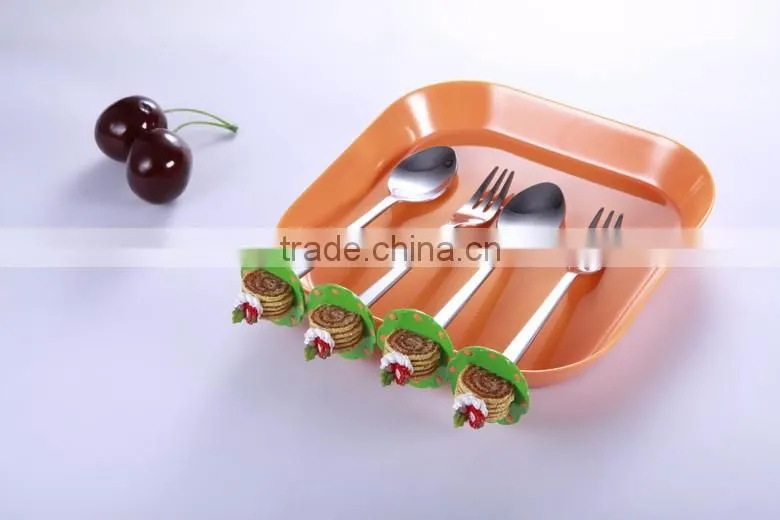 Customized designs products stainless steel cutlery with polyresin head, alloy for cutlery, ice cream design for children