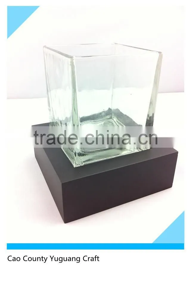 Home decoration Wooden candle holder square tray