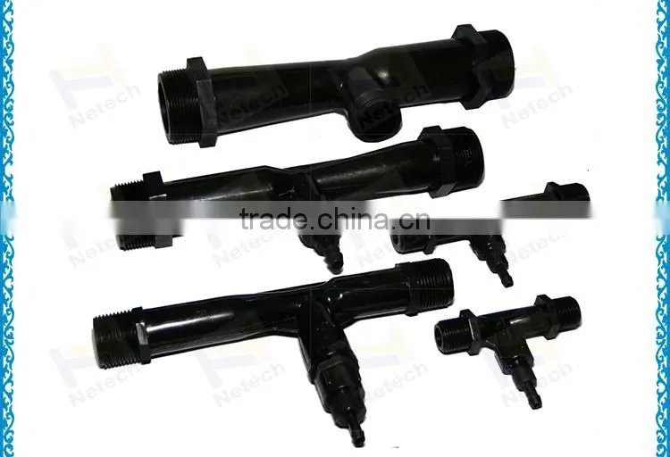 Cost saving PVDF venturi injector / venturi mixer / venturi gas mixer for water treatment