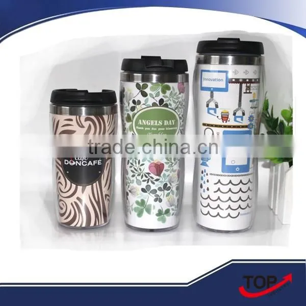 heat-insulated double-wall promotional plastic coffee cup