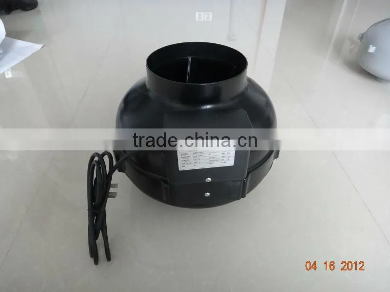 Inline centrafugal fan for hydroponics