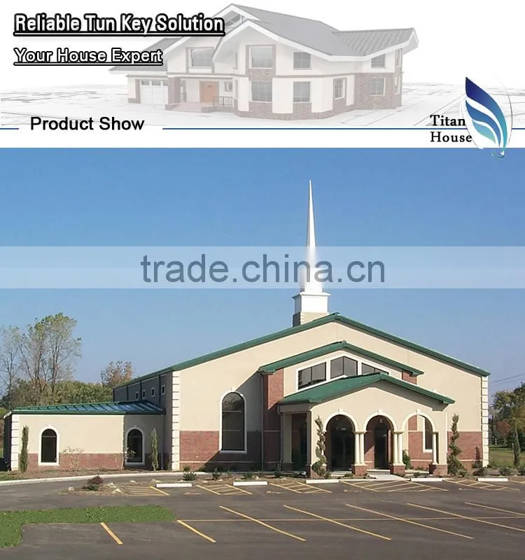 Low Cost Galvanized Steel Frame Kit Church Building