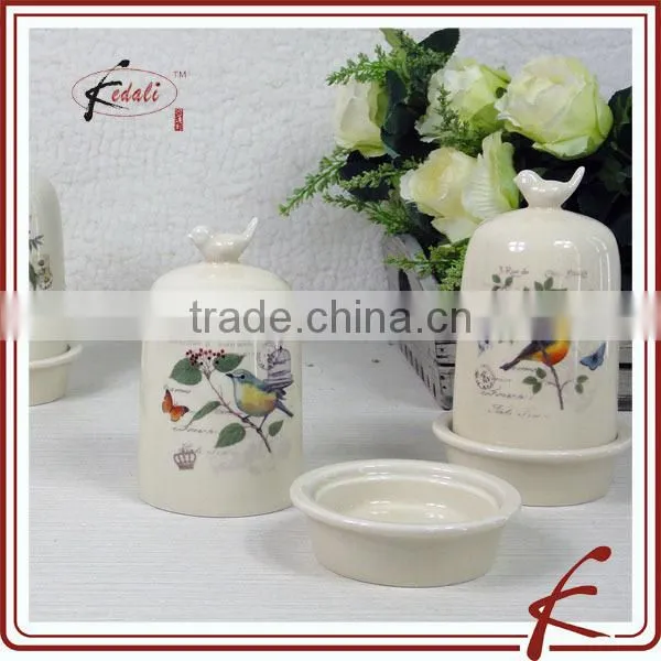 Microwave safe white restaurant porcelain cow butter dish