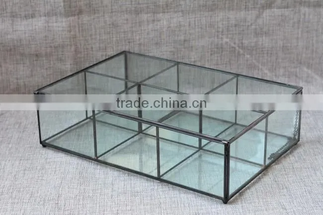 Rectangular clear glass storage box keepsake immortal flowers glass flower boxes