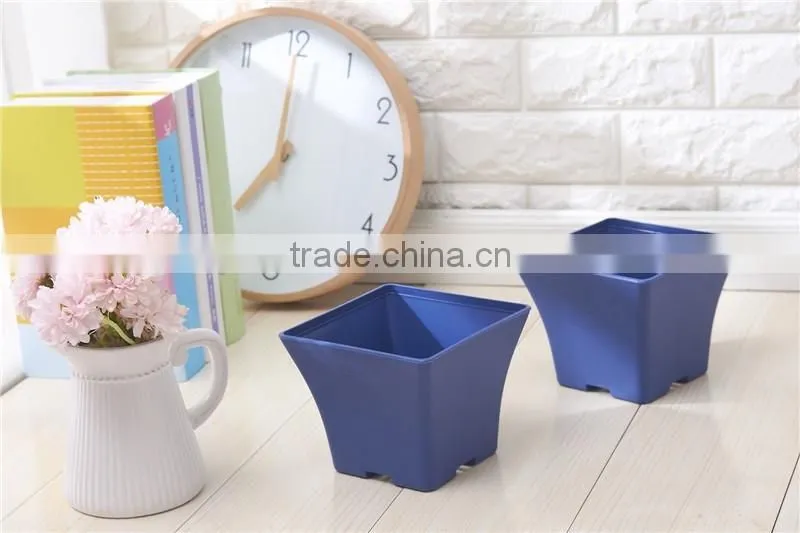Plastic European Sqaure Pot Blue