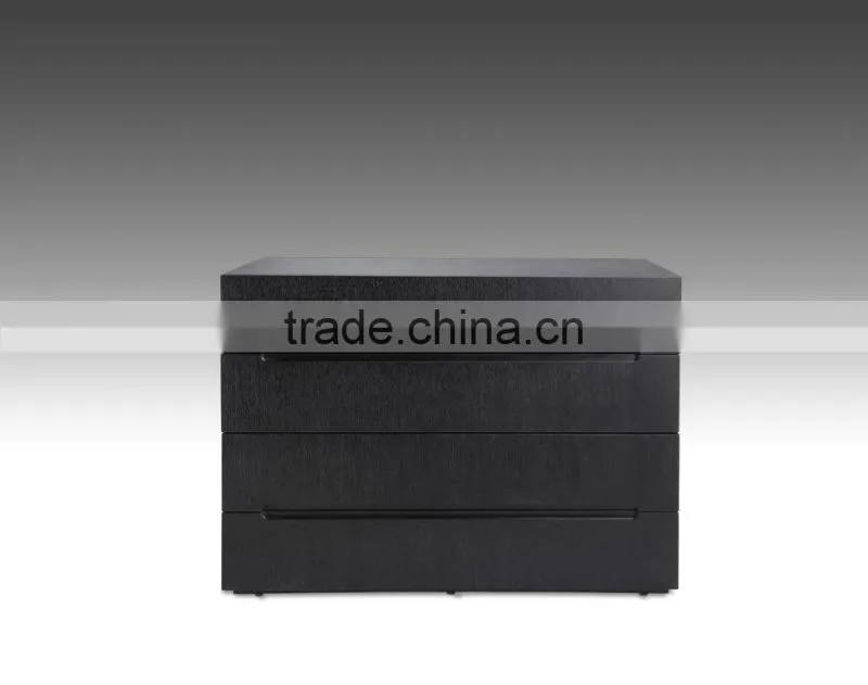 Fashion Design Four Drawer Modern Wood Nightstand Black Color MDF Wood Nightstand