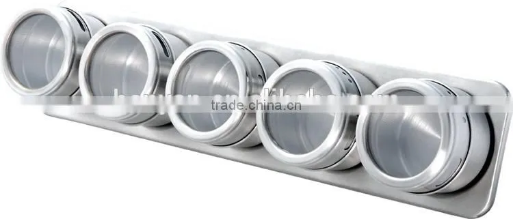 Kitchen Accessory 9 Pieces Stainless Steel Condiment Containers With Rack