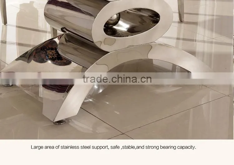 Cheap Tempered Glass Top Stainless Steel Base Console Table Modern F346
