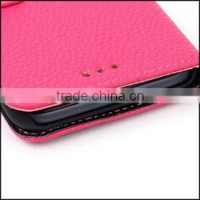 Lichee pattern phone case PU leather case flip leather holster for iphone6