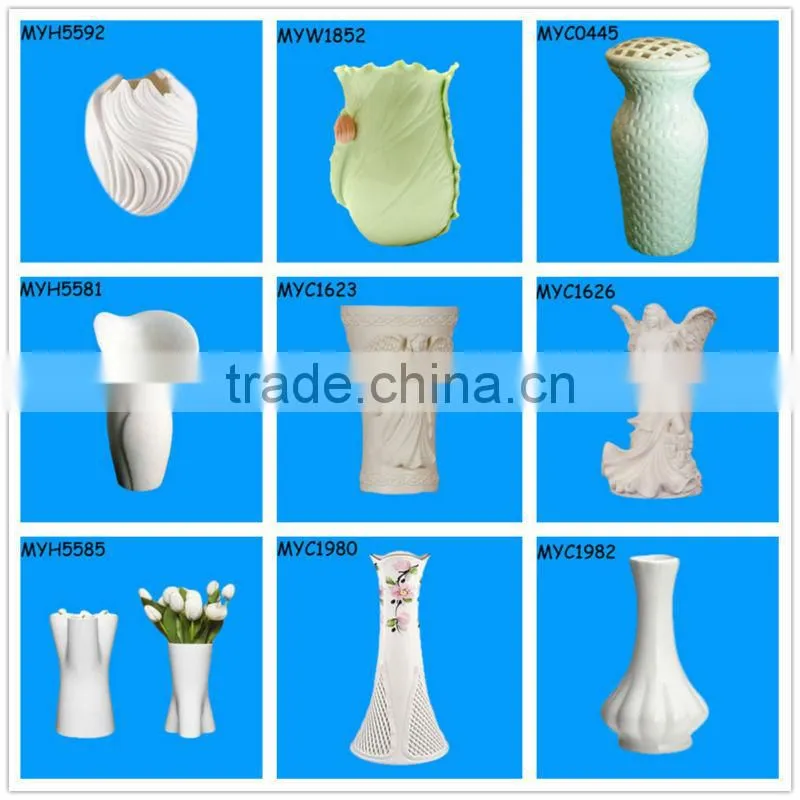 White porcelain antique ceramic gourd ceramic oriental glazed flower vase