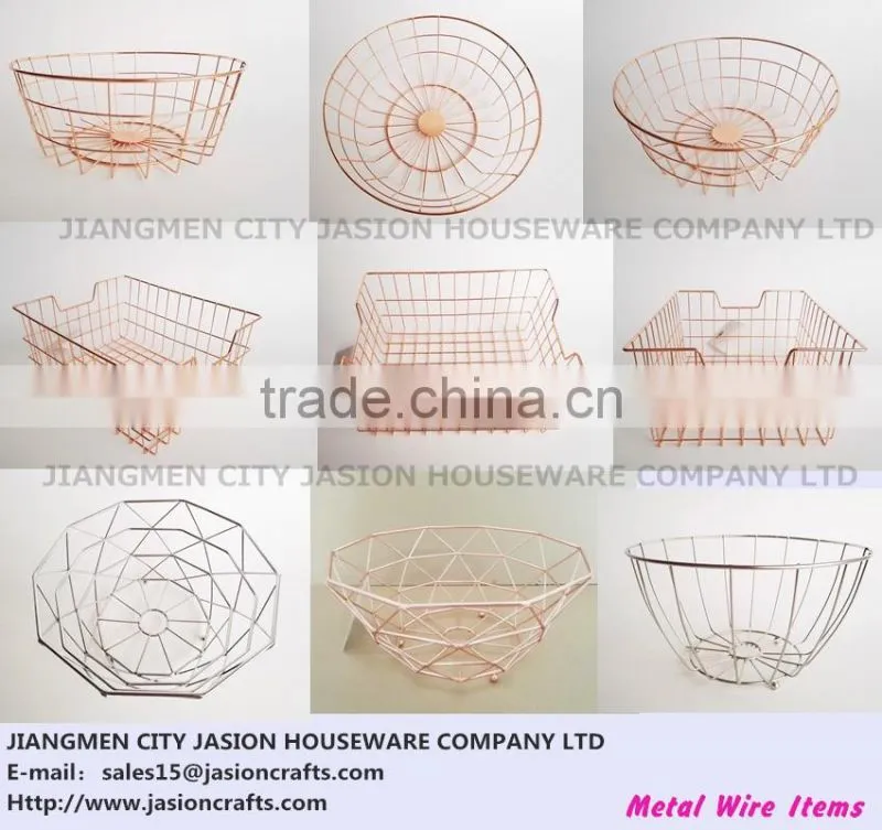 Jiangmen Factory Fashion Design Storage Metal Wire Fruit Basket hanging wire fruit basket