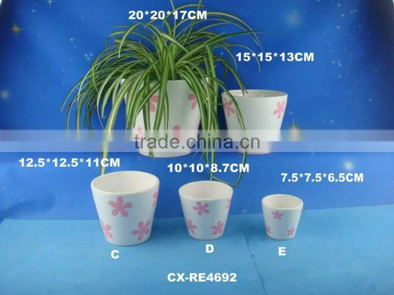 Unique Hand painted flower glazed ceramic shoe flower pot planter