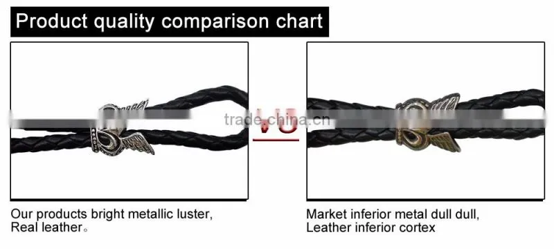 New trending skull style stainlesss steel genuine leather bracelet men